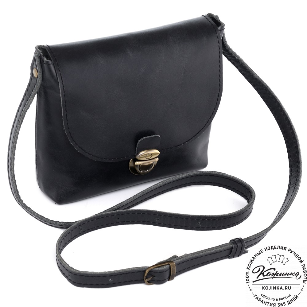  Кожаная сумка "Калифорния Нью" (чёрная)